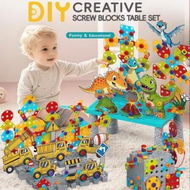 Detailed information about the product Dino Screw Building Blocks 372 Pcs Sensory STEM Educational Preschool Dinosaur Toy Games Christmas Birthday Kids Gift