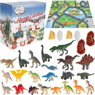 Detailed information about the product Dinos Advent Calendar 2025 with Playmat Rug,24-Day Countdown for Christmas Party Favor Gifts,Mini Dinos for 4+ Years Old