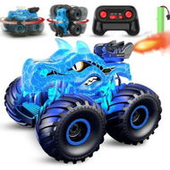 Detailed information about the product Dinosaur Car Toy Remote Control 360 Degree Rotating Spray Light Sound 2.4GHz All Terrain Monster Truck Vehicle Offroad Kids 6+ Blue