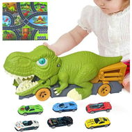 Detailed information about the product Dinosaur Excavator Engineering Vehicle Model Toy With 6 Alloy Car And 1 Map