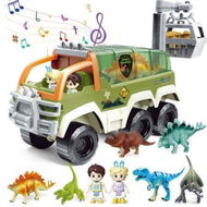 Detailed information about the product Dinosaur Transport Truck Toy Car Set Carrier Toy Vehicle Car with Light and Sounds Playset for Ages 4+