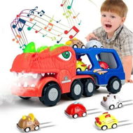 Detailed information about the product Dinosaur Truck Toys 9in1 Pull Back Construction Vehicle Cars 8Pcs Smoke Sound Light Birthday Gift Boys Kids