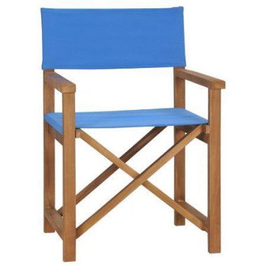 Directors Chair Solid Teak Wood - Blue