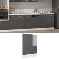 Detailed information about the product Dishwasher Panel High Gloss Grey 45x3x67 cm Engineered Wood