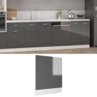 Detailed information about the product Dishwasher Panel High Gloss Grey 59.5x3x67 Cm Engineered Wood.