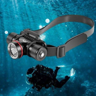 Dive Lights Scuba Diving Headlight IPX8 Waterproof Dive Headlamp - 3 Modes Underwater Flashlight for Diving