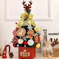 Detailed information about the product DIY 60cm Desktop Christmas Tree Office Decors Artificial Pine Tree with Ornaments LED String Lights Decorations