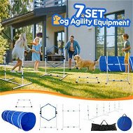 Detailed information about the product Dog Agility Equipment 7PCS Set Obstacle Course Pet Training Supplies Toys Jump Hurdle Tunnel Weave Poles Pause Box Carry Bags