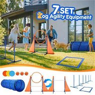 Detailed information about the product Dog Agility Equipment Obstacle Training Course 7 Set Pet Toys Supplies Hurdle Jump Tire Tunnel Pause Box Weave Poles Frisbees Balls Carry Bags