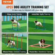 Detailed information about the product Dog Agility Training Equipment 4 PCS Set with Hurdles Jump Ring Pause Box