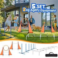Detailed information about the product Dog Agility Training Equipment 5 Set Pet Obstacle Course Sports Exercise Kit Ladder Weave Poles Jump Bar Hurdle Ring Hoop Carry Bag