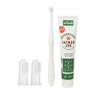 Detailed information about the product Dog and Cat Dental Hygiene Brushes: Toothbrush and Fingerbrush Set for Plaque and Tartar Removal (Vanilla Flavor)