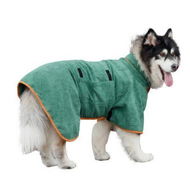 Detailed information about the product Dog Bathrobe Soft Towel Soft And Super Absorbent Bathrobe Microfiber Quick Dry Pet Bath Towel With Adjustable Collar And Waist Green L (51-60CM)