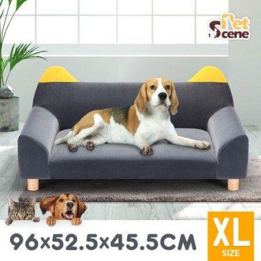 Dog Bed Cat Couch Pet Sofa Doggy Soft Lounge Puppy Cushioned Chaise Furniture Ears Legs Flannelette