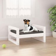 Detailed information about the product Dog Bed White 55.5x45.5x28 Cm Solid Pine Wood.