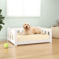 Detailed information about the product Dog Bed White 75.5x55.5x28 cm Solid Wood Pine