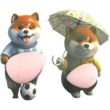 Dog Belly Sticker Stress Relief Fidgety Toy, Anti-Scratch Protection Stickers, 2D Soft Belly Pinch Toys for Car Door & Fridge Door (Style B)