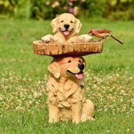 Detailed information about the product Dog Bird Feeder Resin Statue Figurine Decoration Animal Living Room Candy Plate Storage Garden Home Decor