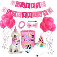 Detailed information about the product Dog Birthday Party Outfit,Birthday Hat,Bow Tie,Bandana,Happy Birthday Banner,Balloons,Pet Themed Decorations for Puppy Color Pink
