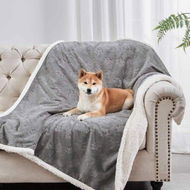 Detailed information about the product Dog Blankets Waterproof For Small Dogs. Cat Blanket Washable Soft Plush Reversible Protector For Bed Couch Car Sofa (50*70cm - Grey).