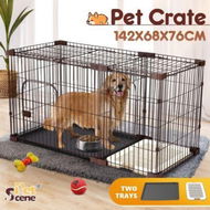 Detailed information about the product Dog Cage Crate Cat Kennel Doggy Playpen Puppy Enclosure Pet Home House Toilet Tray Wired XL