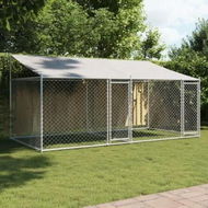 Detailed information about the product Dog Cage with Roof and Doors Grey 4x2x2 m Galvanised Steel