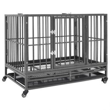 Dog Cage With Wheels Steel 92x62x76 Cm