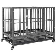 Detailed information about the product Dog Cage With Wheels Steel 92x62x76 Cm