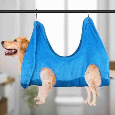 Dog Cat Grooming Hammock Helper Pet Bathing Grooming Hammock Soft And Comfortable Bags For Bathing Washing Grooming Blue 1 Pack Size (S)