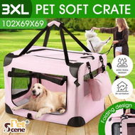 Detailed information about the product Dog Crate Kennel Soft Cat Travel Carrier Puppy Carry Bag Pet Cage Extra Large Foldable Portable 3XL Pink