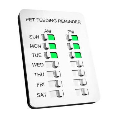 Dog Feeding Reminder Magnetic Reminder Sticker, AM and PM Daily Indication Chart Feed Your Pets, White