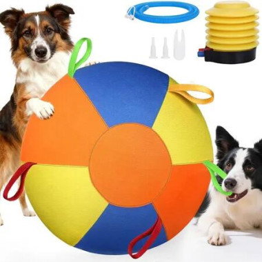 Dog Herding Ball 55cm Giant Inflatable Play Ball Durable Tear-Resistant With Handle Cover Pump
