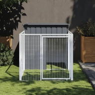 Detailed information about the product Dog House with Run Anthracite 110x201x110 cm Galvanised Steel