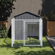 Detailed information about the product Dog House with Run Anthracite 117x201x123 cm Galvanised Steel