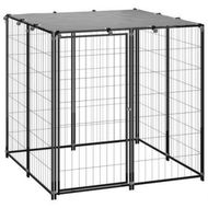 Detailed information about the product Dog Kennel Black 110x110x110 Cm Steel