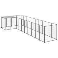 Detailed information about the product Dog Kennel Black 7.26 mÂ² Steel