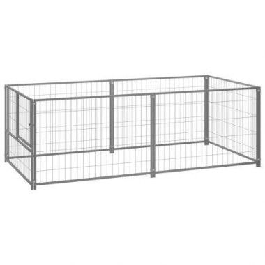 Dog Kennel Silver 200x100x70 Cm Steel