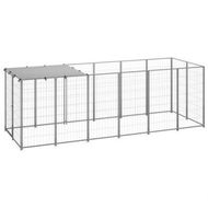 Detailed information about the product Dog Kennel Silver 330x110x110 Cm Steel