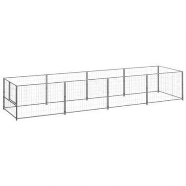 Dog Kennel Silver 4 mÂ² Steel