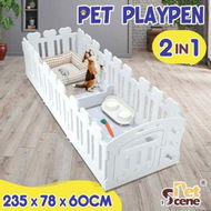 Detailed information about the product Dog Pet Cat Kennel Enclosure Cage Fence Safety Gate Playpen Crate Whelping Box Barrier Kitten Puppy Furniture 8 Panels 2in1 White