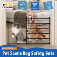 Detailed information about the product Dog Pet Safety Gate Cat Fence Guard Security Enclosure Stair Barrier Retractable Portable Low Puppy Containment System Metal Black 60cm High