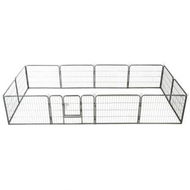 Detailed information about the product Dog Playpen 12 Panels Steel 80x60 Cm Black