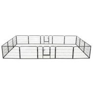 Detailed information about the product Dog Playpen 16 Panels Steel 60x80 Cm Black