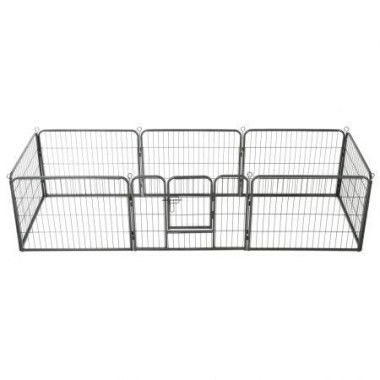 Dog Playpen 8 Panels Steel 80x60 Cm Black