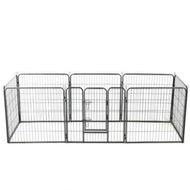 Detailed information about the product Dog Playpen 8 Panels Steel 80x80 Cm Black