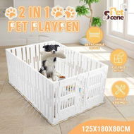 Detailed information about the product Dog Playpen Pet Cat Enclosure Crate Indoor Puppy Exercise Cage Safety Play Pen Fence Whelping Box Large Kennel Portable 125x180x80cm