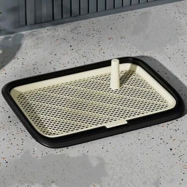 Dog Potty Tray, Dog Toilet Training Tray, Dog Pee Pad Holder, Detachable Washable Mesh Toilet Pad Tray , 45*33*5cm (Black)