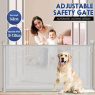 Detailed information about the product Dog Safety Gate Pet Enclosure Retractable Kid Safe Security Fence Mesh Barrier Guard For Stair Grey