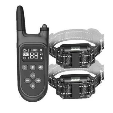 Dog Shock Collar Rechargeable Electric Dog Training Collar with Remote Beep,Vibration and Shock Modes for 2 Medium Large Dogs