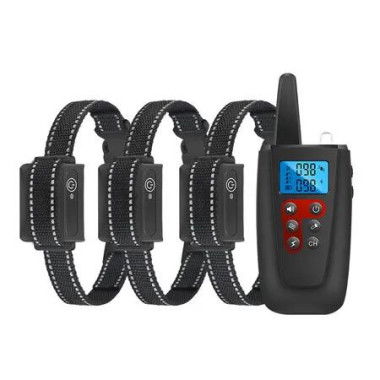 Dog Shock Training Collars Remote Rechargeable Waterproof LCD Screen Pet Electric Trainer with Beep Vibration Shock For Small Medium Large Dogs